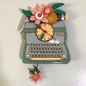 Allen Designs The Writer Typewriter  Swinging Pendulum Clock